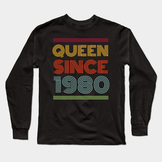 Queen since 1980 Long Sleeve T-Shirt by Rayrock76
